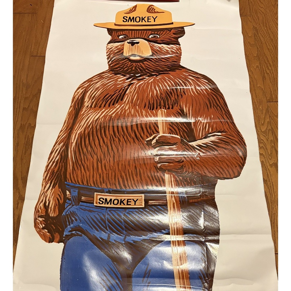 SMOKEY Bear Large Advertising Sign Standee Poster Collectible Fire Prevention